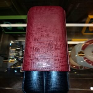 Porta puros de Cuero Edición Casa del Habano Negro Rojo 2 puros